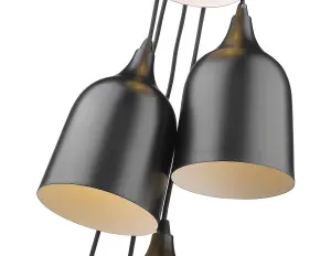 Luminosa Spring 6 Light Cluster Pendant Black, Matt Black, E27