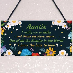 Auntie Gift Hanging Plaque Auntie Birthday Christmas Gifts From Daughter Son Plaque