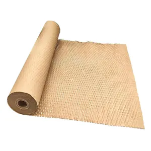 50m (1 Roll) Brown Honeycomb Packing Wrapping Void Filling 400mm Hive Cushioning Paper Roll