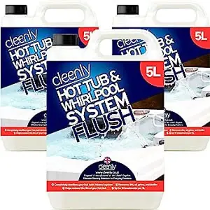 Cleenly Hot Tub & Whirlpool System Flush - Removes Dirt, Grime & Biofilm - Sterilises and Deeply Clean 15L