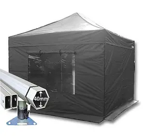 3m x 3m Extreme 40 Instant Shelter Pop Up Gazebos Frame, Canopy & Sides - Black