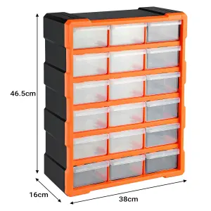 18 Drawers Plastic Storage Cabinet Organizer