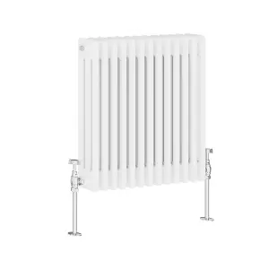 Right Radiators 600x607 mm Horizontal Traditional 3 Column Cast Iron Style Radiator White