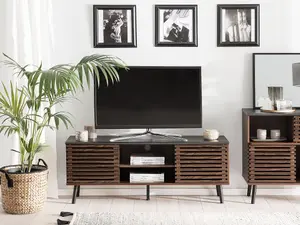 Beliani Traditional TV Stand Black PERTH