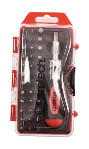 Amtech L1965 38 Piece stubby ratchet screwdriver and bit set