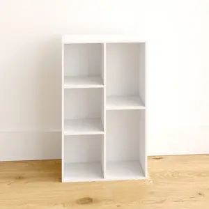 Kaidence 5-Cube Reversible Open Shelf Bookcase White