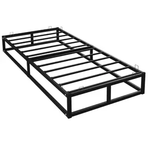 House of Home Single Bed Frame Black Extra Strong Platform Metal Frame Bedroom Easy Build