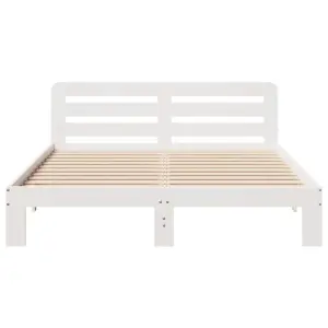 Berkfield Bed Frame without Mattress White 140x200 cm Solid Wood Pine