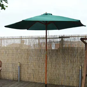 2.4m Wind Up Green Garden Parasol