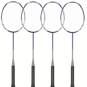 Badminton Set 4 Player Rackets Shuttlecocks Heavy Duty Poles Net Bag Garden Game