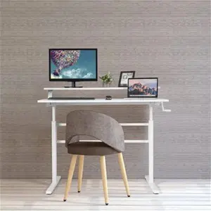 Costway 2-Tier Standing Computer Desk Sit To Stand Workstation Ergonomic Computer Table White