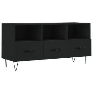 Berkfield TV Cabinet Black 102x36x50 cm Engineered Wood