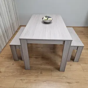 Kitchen Dining Table with 2 Benches,Dining room Table set, Dining Table and 2 Benches