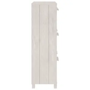 Shoe Cabinet HAMAR White 59.5x35x117 cm Solid Wood Pine