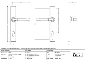 From The Anvil Satin Marine SS (316) Newbury Slimline Lever Espag. Lock Set