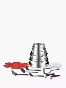 Tefal Ingenio Emotion Stainless Steel Pans, Lids & Utensils Set, 22 Piece