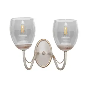 Luminosa Allena Wall Lamp White, Gold, Smokey 27cm