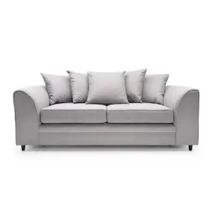 Darcy 3 Seater Sofa in Light Grey Linen Fabric