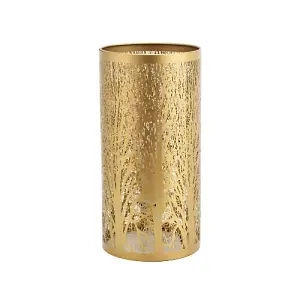 Unique and Beautiful Matte Gold Metal Forest Design Table Lamp with Cable Switch