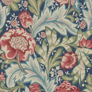 Galerie Arts and Crafts Blue Patterned Wallpaper