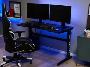 Beliani Modern Gaming Desk Black DEXTER