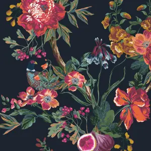 Joules Navy Floral forest Smooth Wallpaper