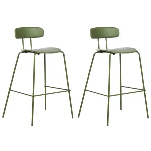 Set of 2 Bar Chairs SIBLEY Green