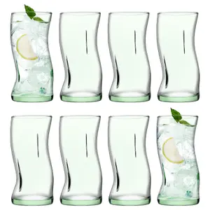 Pasabahce Aware Amorf Recycled Highball Glasses - 400ml - Green - Pack of 8