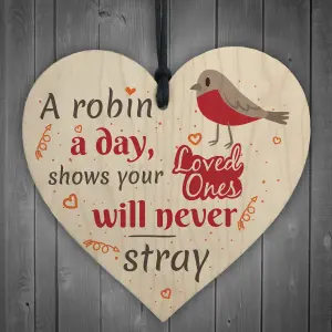 Red Ocean Robin Memorial Bereavement Family Mum Dad Nan Grandad Love Hanging Plaque Sign