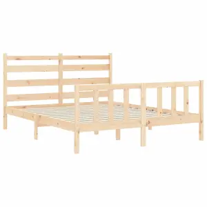 Berkfield Bed Frame with Headboard 160x200 cm Solid Wood