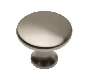 Kitchen Cupboard Cabinet Door Drawer Round Knob Handle Udine by GTV Brushed Steel