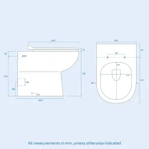 Nes Home Modern Back To Wall Toilet Pan and Grey WC Unit & Soft Close Seat