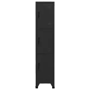 Berkfield Locker Cabinet Black 38x45x180 cm Steel