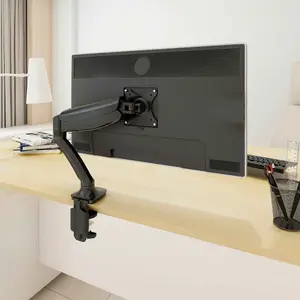 Dellonda Single Monitor Mount Arm, 9kg Load Capacity, 10-27" Screens - Black