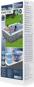 Bestway Power Steel Grey Rectangular Swimming Pool