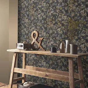 Play of Light Blossom Textured Vinyl Wallpaper Charcoal Erismann 10415-15