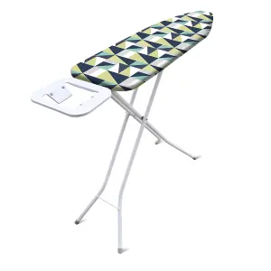 Royalford Foldable Ironing Board, Adjustable Height & Iron Rest Cotton Cover 96.5 x 30.5 cm, Geometric Pattern