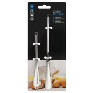 Chef Aid Mini Hand Whisk Set (Pack of 2) Silver (One Size)