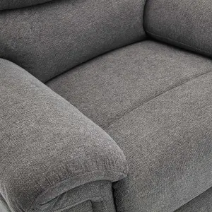 Fosse 1 + 2  Seater Manual Recliner Fabric Modern Living Sofa Dark Grey