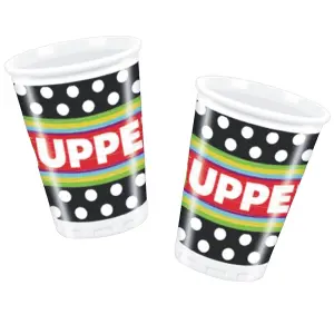 The Muppets Plastic Polka Dot 200ml Party Cup (Pack of 10) Black/White/Red (One Size)