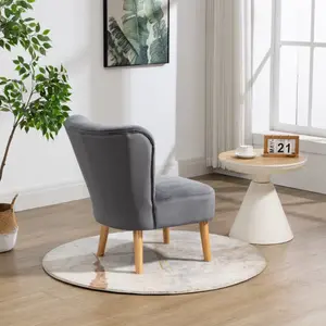 Arezza Velvet Accent Chair - Grey