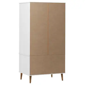 Wardrobe MOLDE White 90x55x175 cm Solid Wood Pine