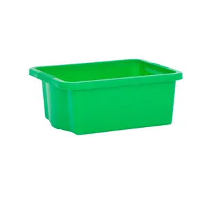 Wham 4x Stack & Store 16L Mixed Colour Plastic Storage Boxes. Home, Office, Classroom, Playroom, Toys, Books. L42 x W32 x H17cm