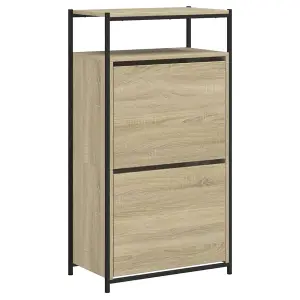 Berkfield Shoe Cabinet Sonoma Oak 60x34x112 cm Engineered Wood