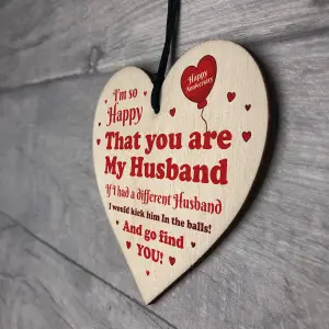 Funny Gift For Husband Wooden Heart Anniversary Gift For Husband Keepsake Gift For Him