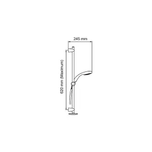 Mira Nectar White Chrome effect 4-spray pattern Shower riser rail kit