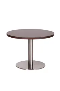 Daniella Round Brushed Table Base Round Laminate Top Large Coffee Wenge 600mm diameter Round