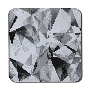 Black & White Geometric Grunge Pattern (Coaster) / Default Title