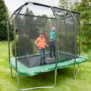 10ft x 7ft JumpPRO™ Xcite Green Rectangular Trampoline with Enclosure