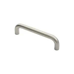 4x Round D Bar Pull Handle 22mm Dia 225mm Fixing Centres Satin Stainless Steel